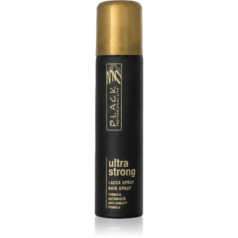 Black Professional Line Lacca Black Ultra Strong Hair Spray fixativ pentru păr cu fixare foarte puternică pentru volum și strălucire 75 ml