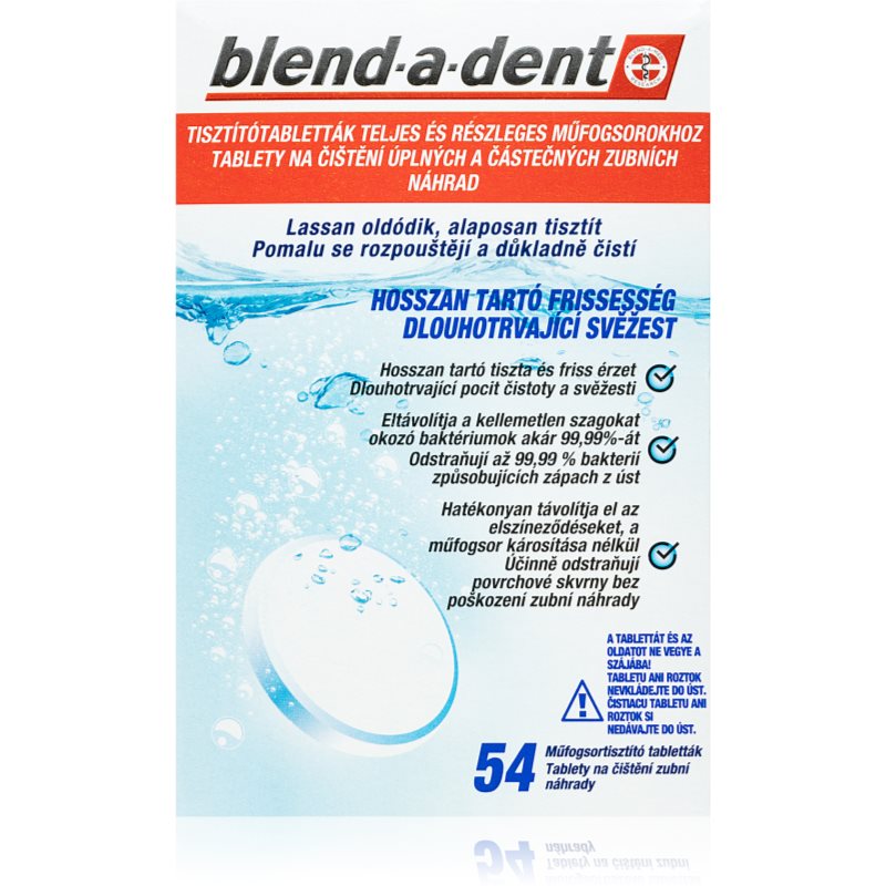 Blend-a-dent Long Lasting Freshness comprimate de curățare pentru aparatul dentar și proteze dentare detasabile 54 buc