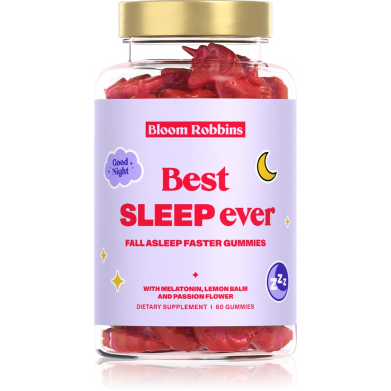 Bloom Robbins Best SLEEP ever - Fall asleep faster gummies cuburi de mestecat pentru favorizarea somnului și a regenerării aroma Mango 60 buc