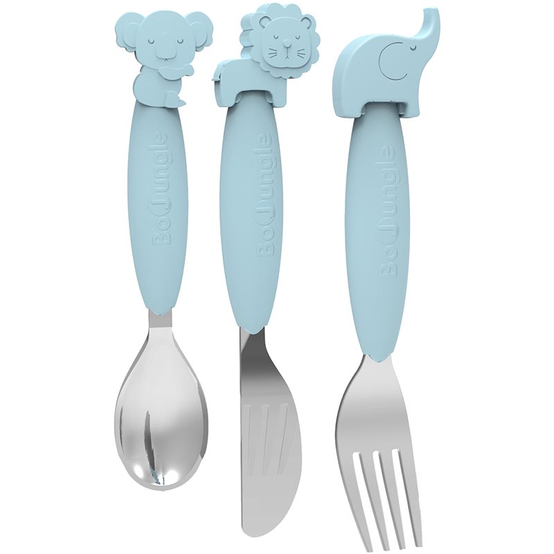 Bo Jungle Cutlery tacâmuri Blue 12m+ 3 buc