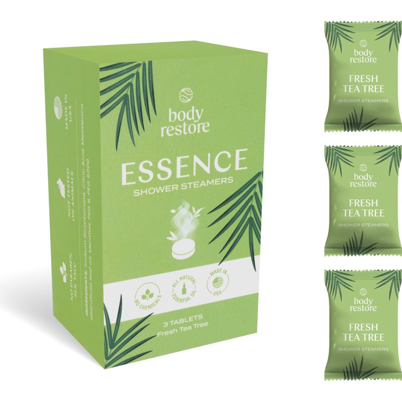 Body Restore Essence Shower Steamers tablete pentru duș parfum Fresh Tea Tree 3 buc