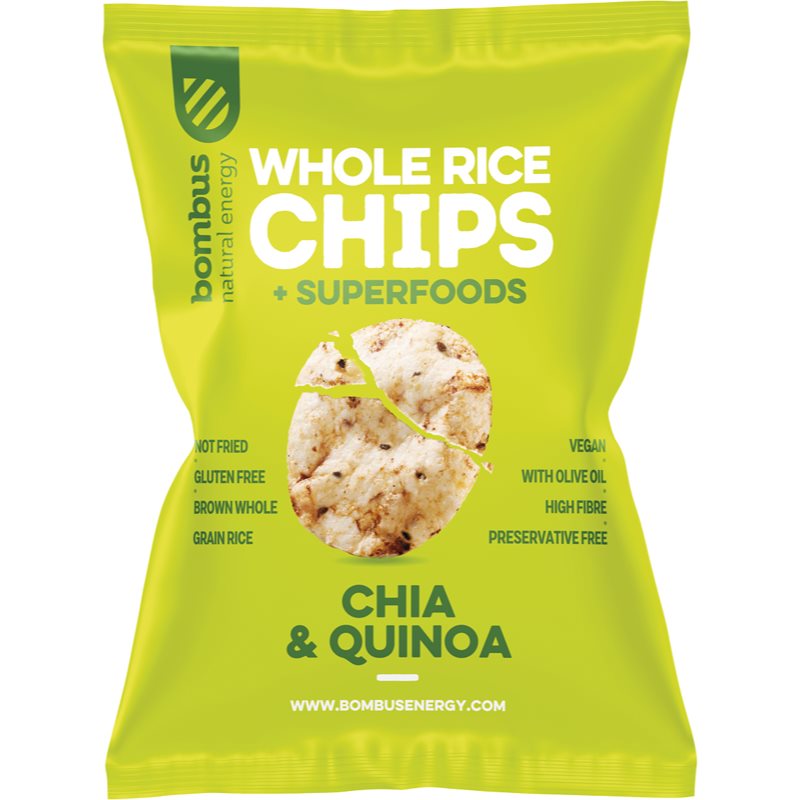 Bombus Whole Rice Chips chipsuri din orez Chia & Quinoa 60 g
