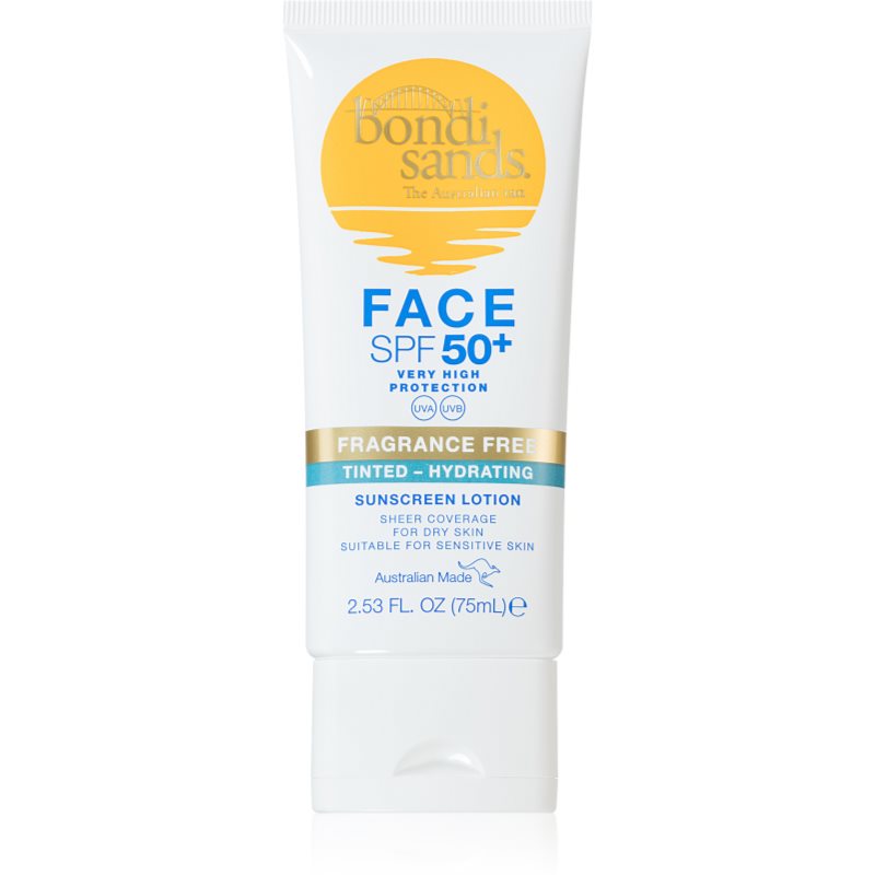 Bondi Sands SPF 50+ Fragrance Free crema de fata cu efect de protectie pentru tenul uscat SPF 50+ 75 ml