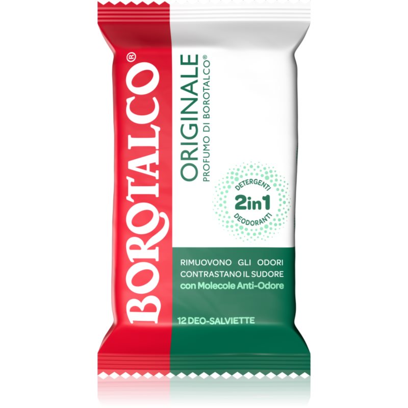 Borotalco Original Servetele umede cu efect revigorant pentru picioare, corp și axile 12 buc