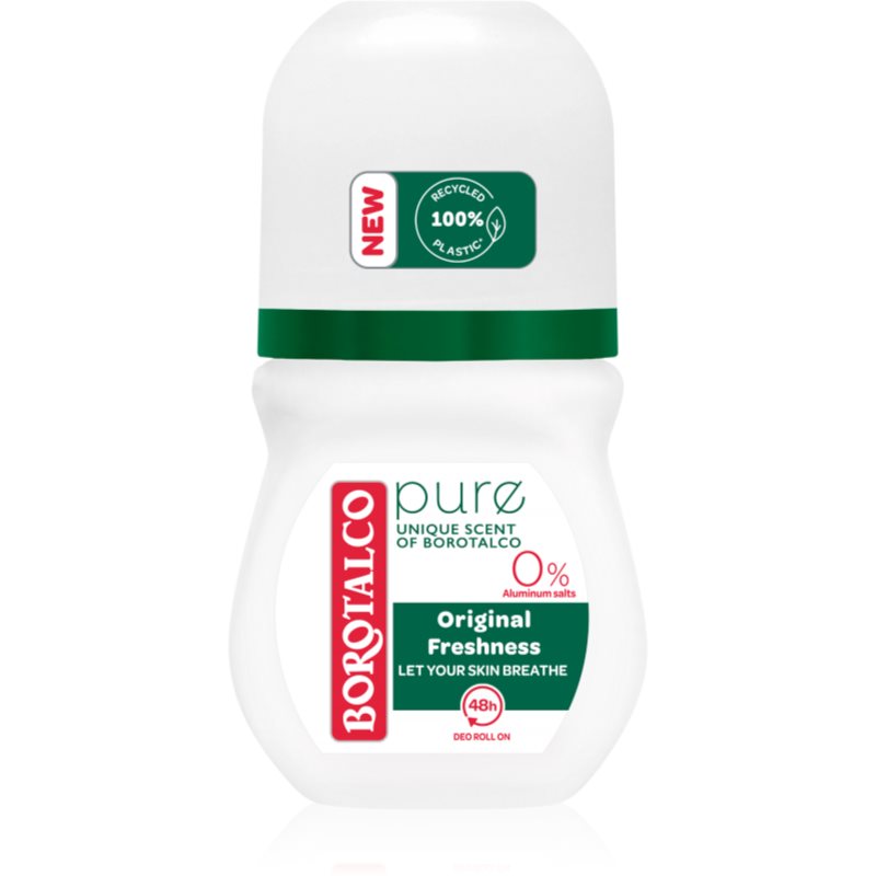 Borotalco Pure Original Freshness deodorant roll-on fără săruri de aluminiu 50 ml