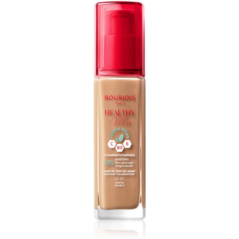 Bourjois Healthy Mix makeup radiant cu hidratare 24 de ore culoare 56.5C Maple 30 ml