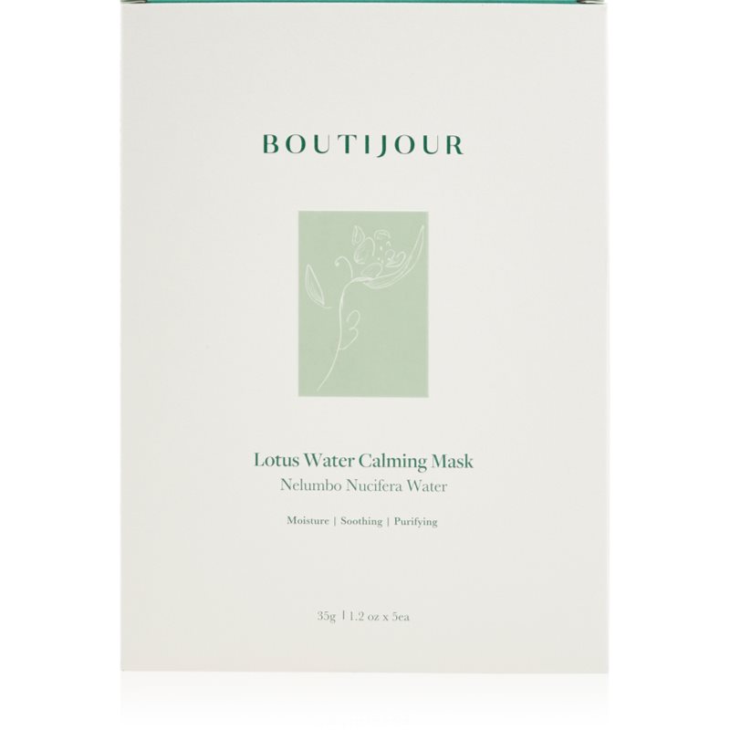 BOUTIJOUR Lotus Water Calming Mask mască textilă calmantă nutritie si hidratare 5x33 g