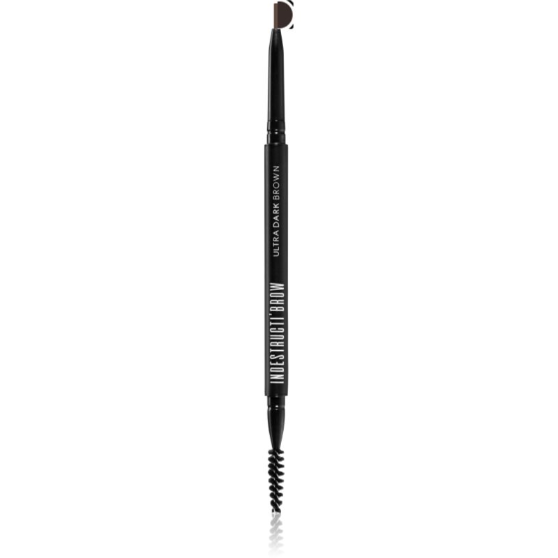 BPerfect IndestructiBrow Pencil creion de sprancene de lunga durata cu pensula culoare Ultra Dark Brown 10 g