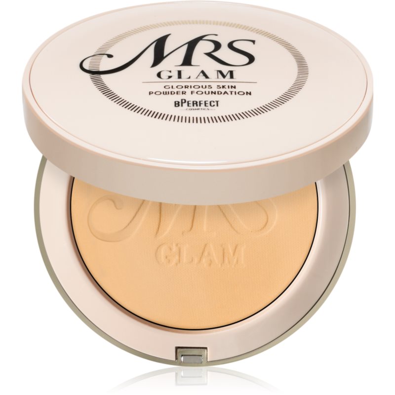 BPerfect Mrs Glam Glorious Skin Powder Foundation pudra compacta pentru un aspect mat culoare 04 Medium Gold 70 g