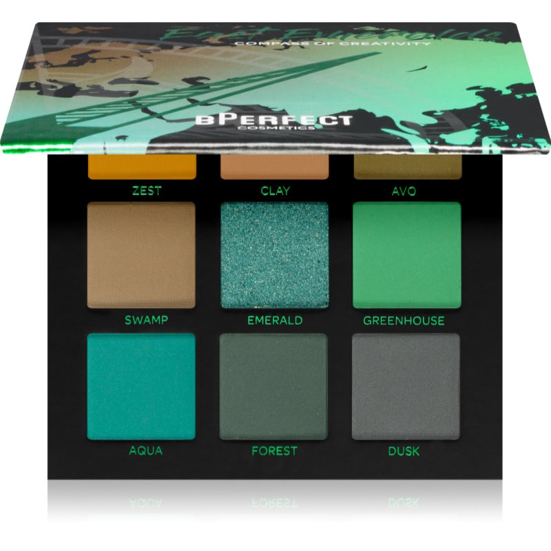 BPerfect Compass of Creativity paletă cu farduri de ochi culoare East Emeralds 110 g