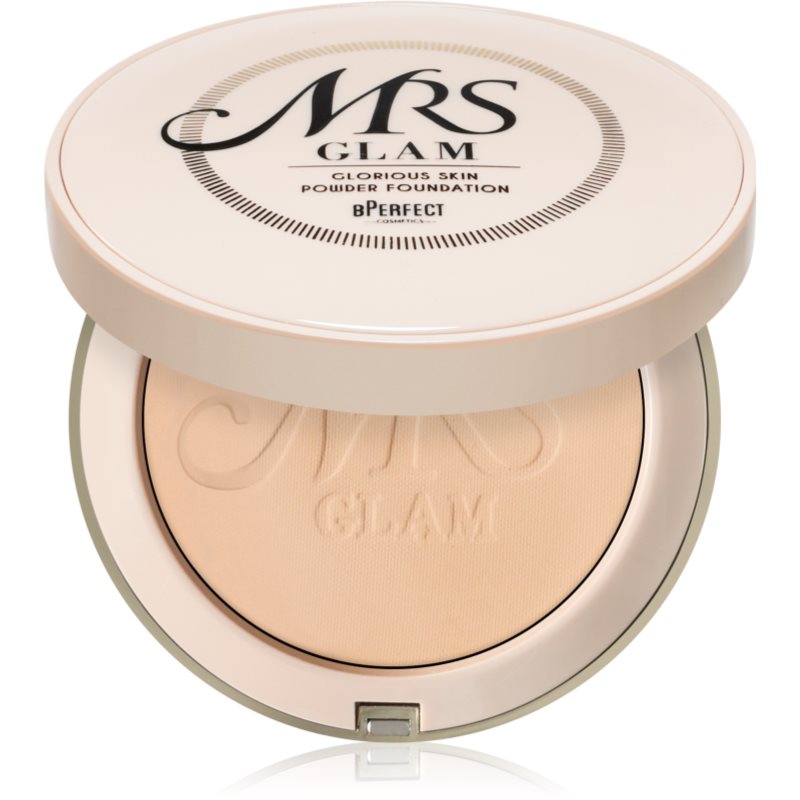 BPerfect Mrs Glam Glorious Skin pudra compacta pentru un aspect mat culoare 02 Light Gold 70 g