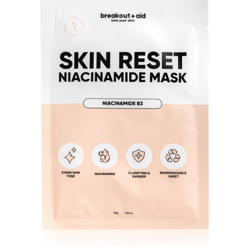breakout + aid Skin Reset Niacinamide Mask masca pentru celule cu niacinamidă 34 g