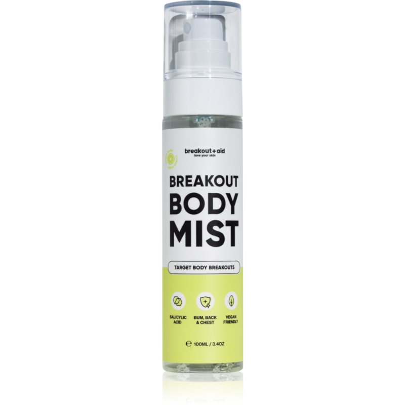 breakout + aid Body Mist spray de corp cu niacinamidă și acid salicilic impotriva acneei 100 ml