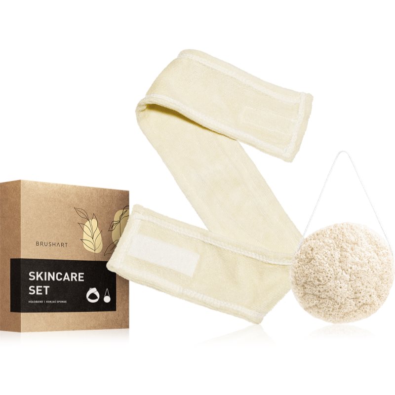 BrushArt Home Salon Skincare set Headband & Konjac sponge set pentru îngrijirea pielii