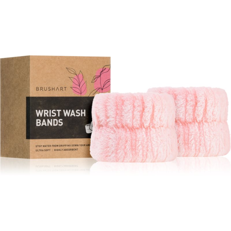 BrushArt Home Salon Wrist wash bands brățară absorbantă pentru spălarea feței Pink 2 buc