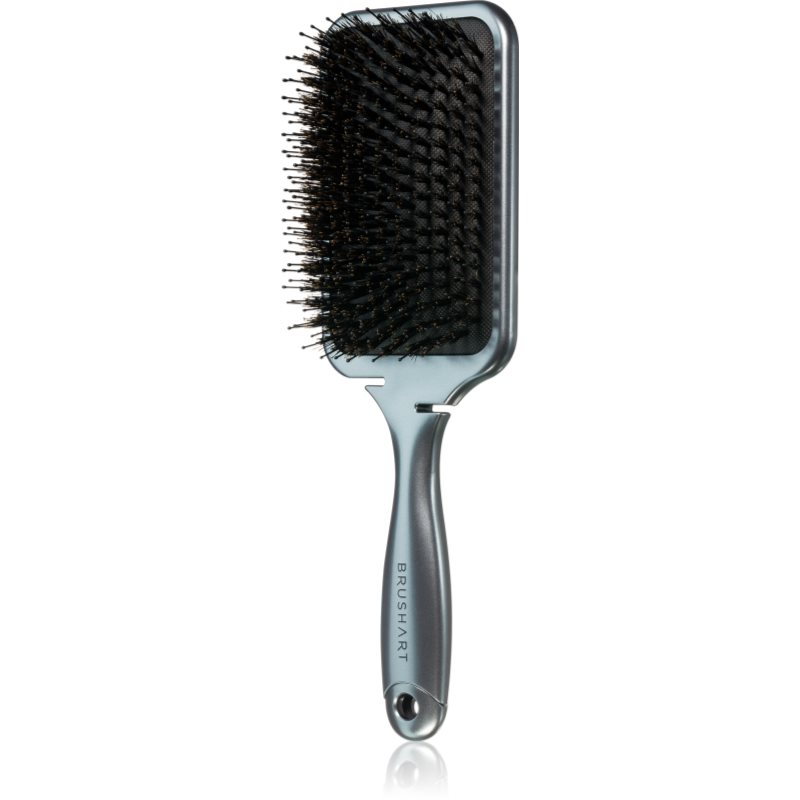 BrushArt Hair Boar bristle paddle hairbrush perie de par cu peri de mistret Metallic Black 1 buc