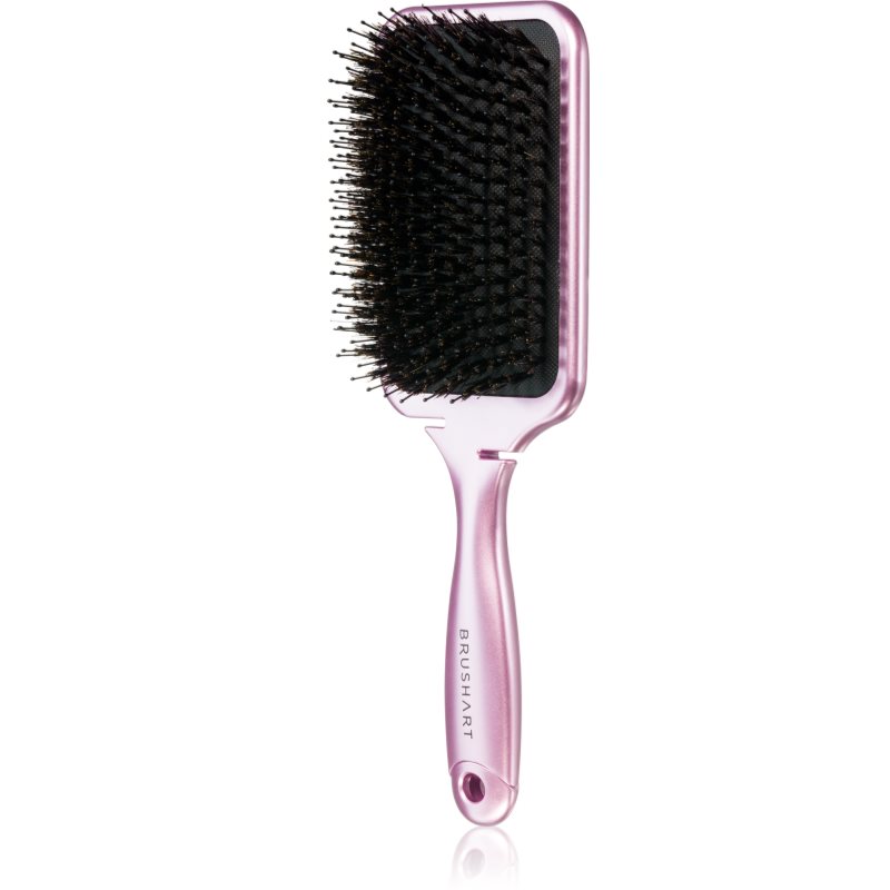 BrushArt Hair Boar bristle paddle hairbrush perie de par cu peri de mistret Metalic Pink 1 buc