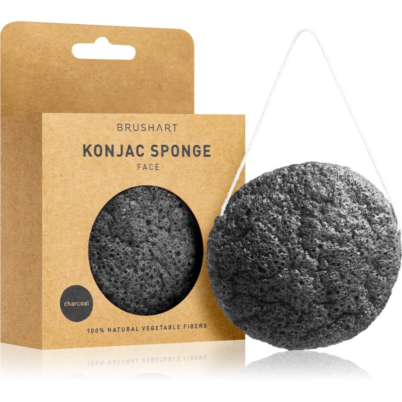 BrushArt Home Salon Konjac sponge burete exfoliant blând faciale Charcoal 5 g