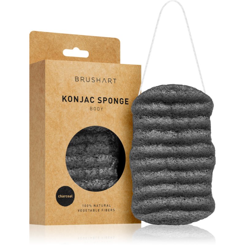 BrushArt Home Salon Konjac sponge burete exfoliant blând pentru corp Charcoal 1 buc