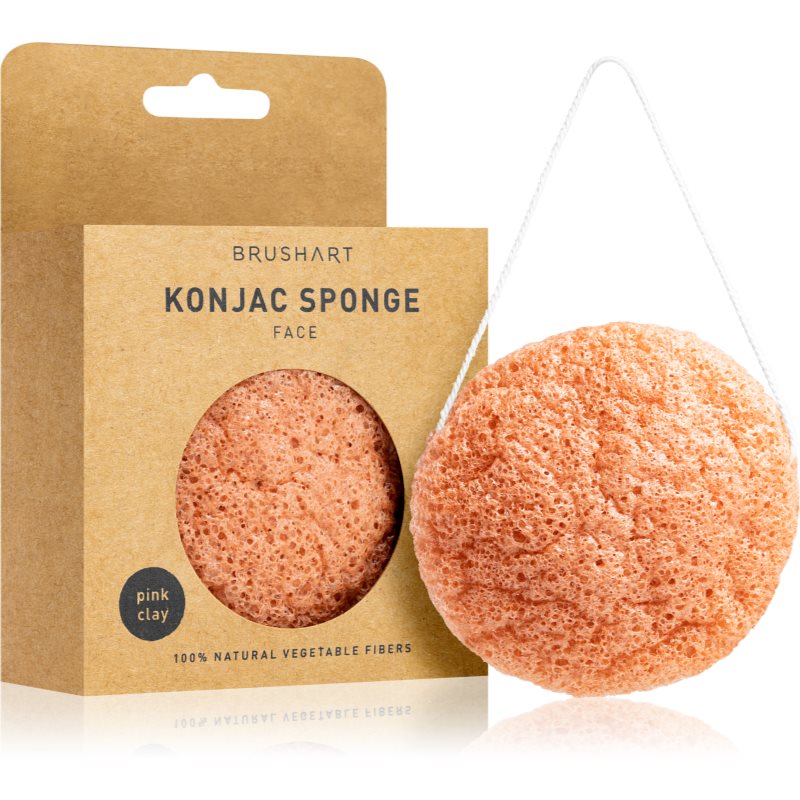 BrushArt Home Salon Konjac sponge burete exfoliant blând faciale Pink Clay 5 g