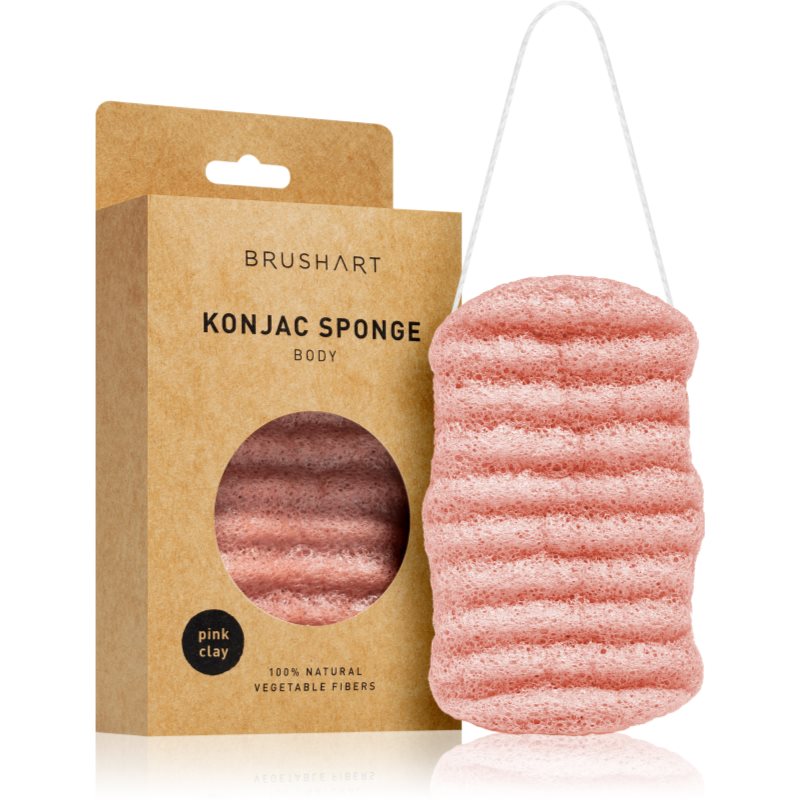 BrushArt Home Salon Konjac sponge burete exfoliant blând pentru corp Pink clay 1 buc