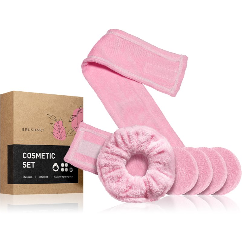 BrushArt Home Salon Cosmetic set set demachiant pentru make-up din microfibră Pink