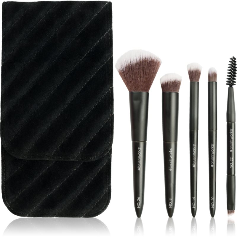 Brushworks Mini Travel Face & Eye Brush Set set de călătorie cu pensule