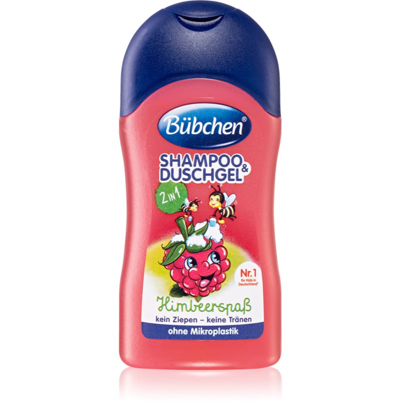 Bübchen Kids Shampoo & Shower II gel de dus si sampon 2in1 pachet pentru calatorie Himbeere 50 ml