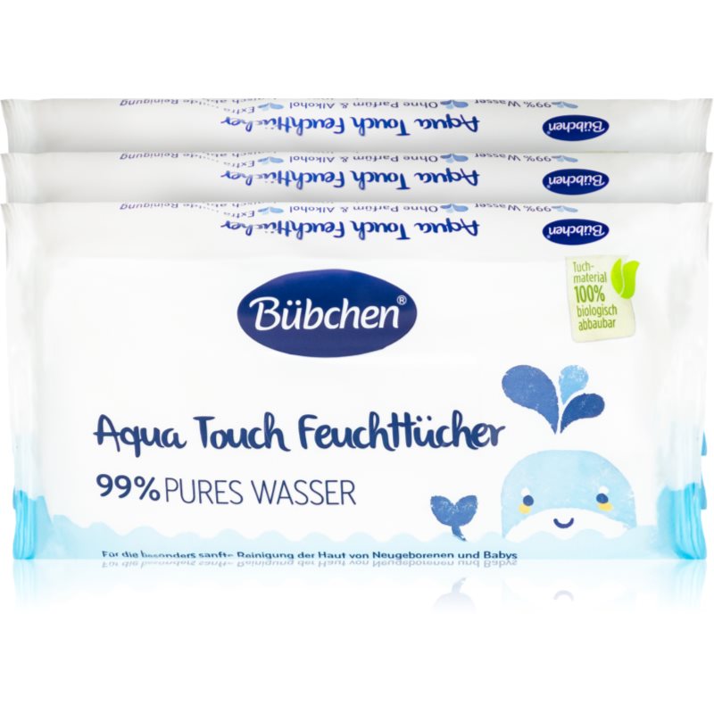 Bübchen Aqua Touch șervețele umede pentru copii 3x48 buc