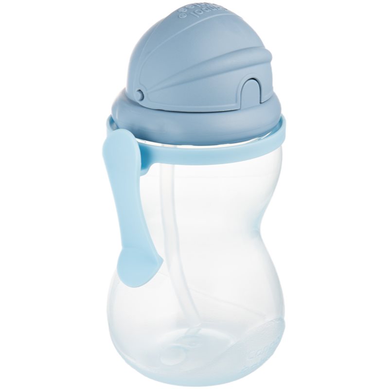 Canpol babies Sport Cup sticlă pentru sport cu pai Blue 12m+ 370 ml