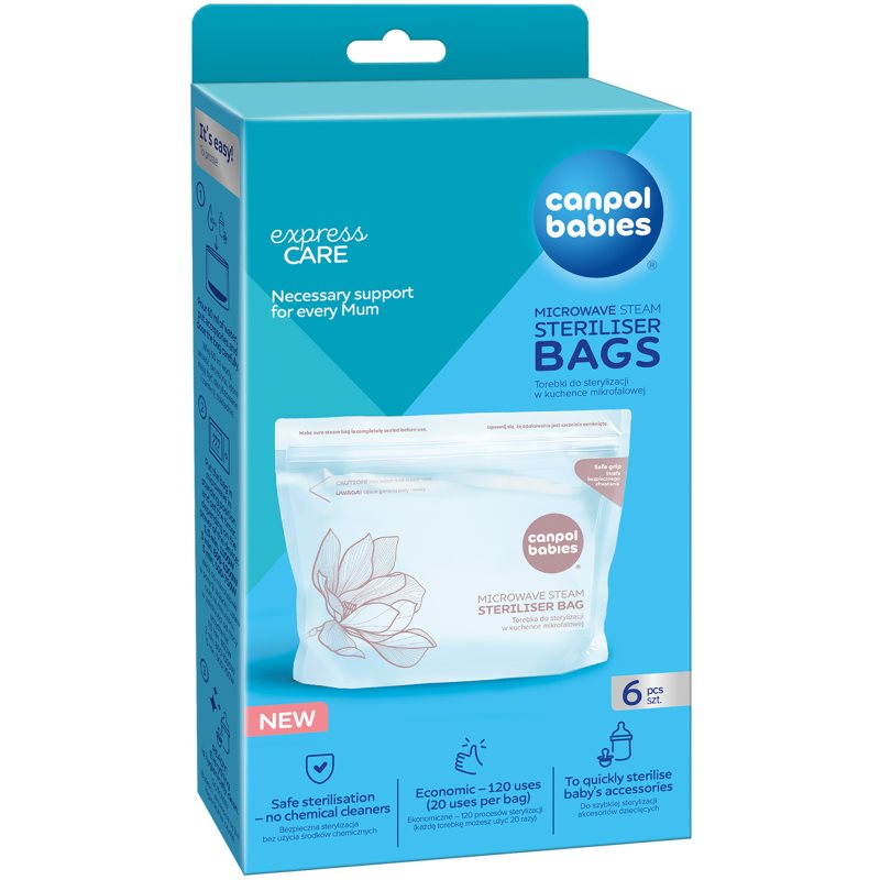 Canpol babies Microwave Sterilization Bags săculeți pentru sterilizare pentru cuptorul cu microunde 6 buc