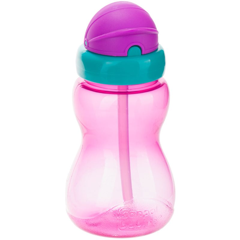 Canpol babies Sport Cup biberon pentru copii cu pai 12m+ Pink 270 ml