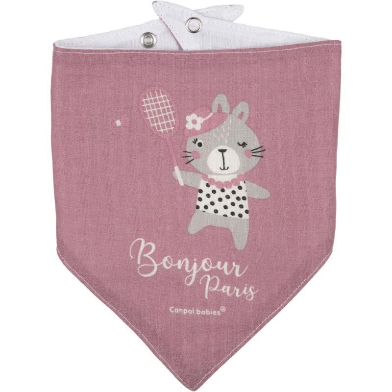 canpol babies First Muslin Bib Bonjour Paris bavețică Pink 2 buc
