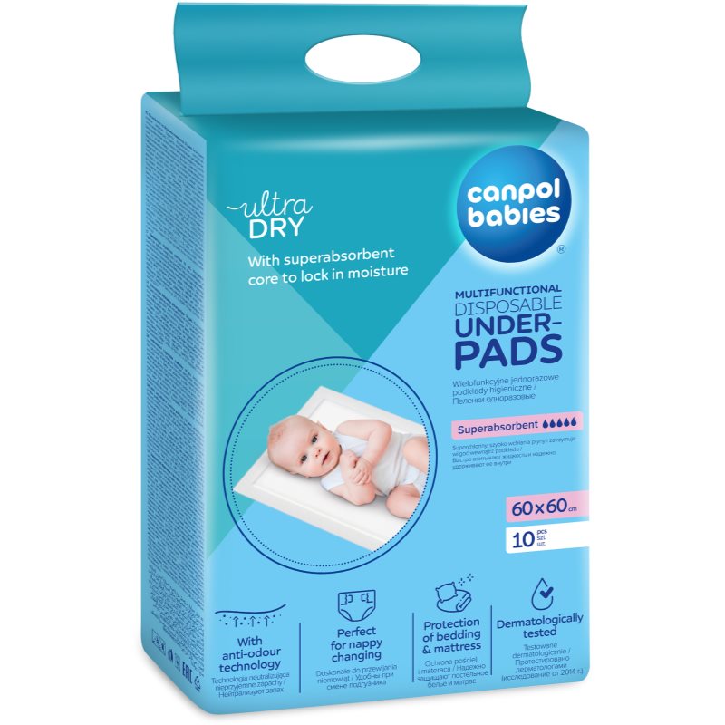 Canpol babies Multifunctional Underpads suport pentru schimbat scutecele de unică folosință 60x60 cm 10 buc