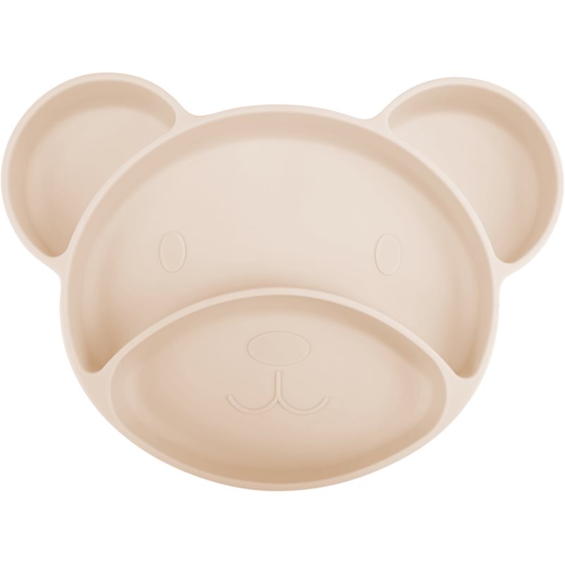 Canpol babies Bear farfurie compartimentată cu ventuză Beige 1 buc