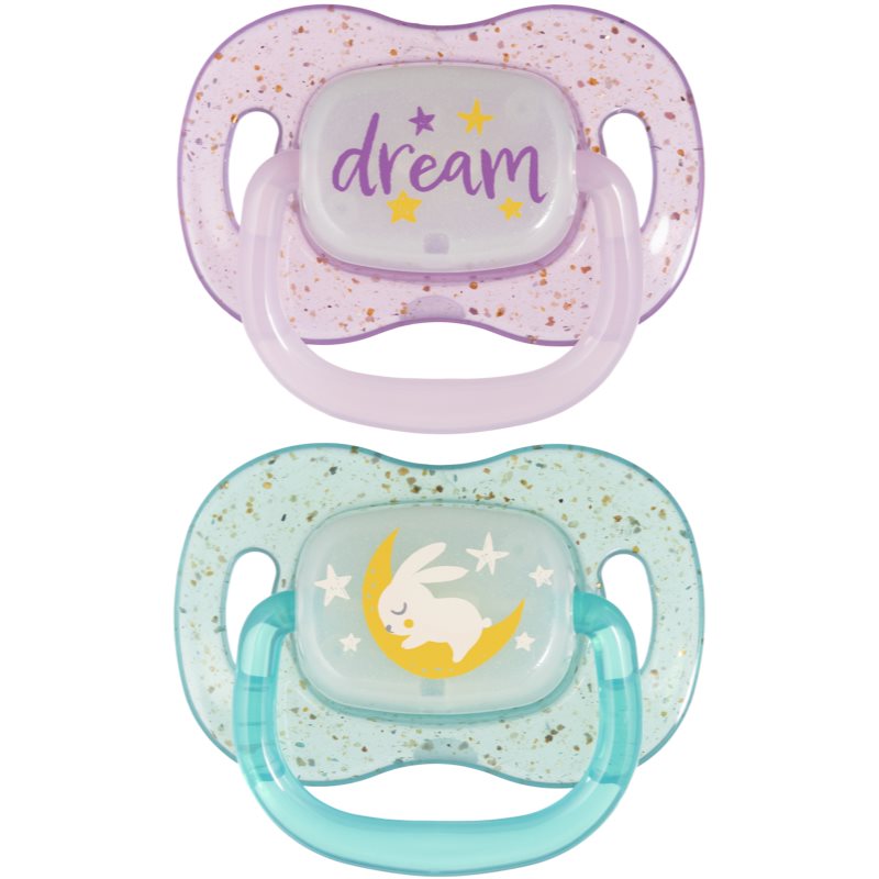 Canpol babies NIGHTGLOW Girl suzetă 6-18 m 2 buc