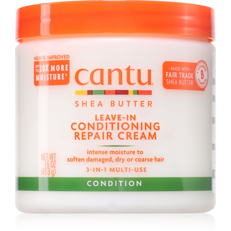 CANTU Shea Butter Leav-In Cond Cream balsam (nu necesita clatire) pentru par deteriorat 453 g