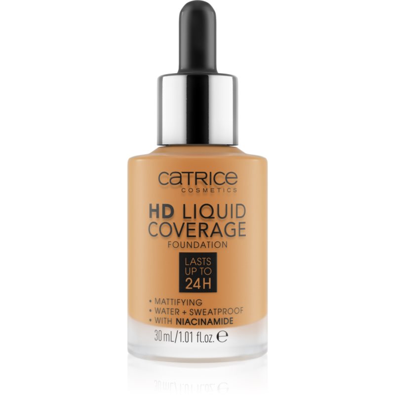 Catrice HD Liquid Coverage Foundation fard lichid rezistent la apa cu efect matifiant culoare 066 Warm Toffee 30 ml