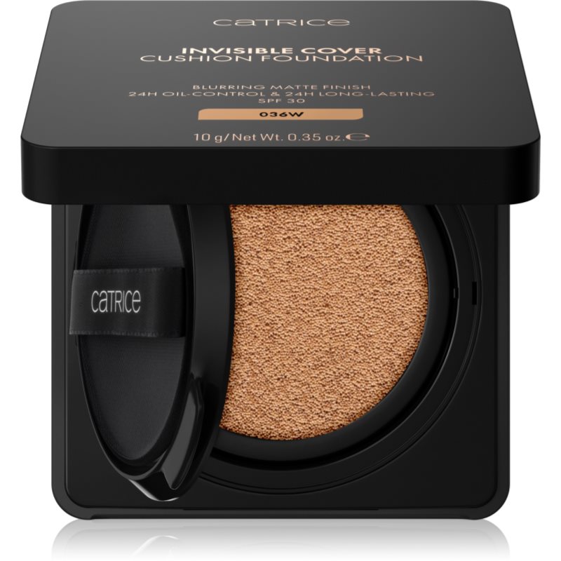 Catrice Invisible Cover Cushion Foundation machiaj matifiant în burete SPF 30 culoare 036W 10 g