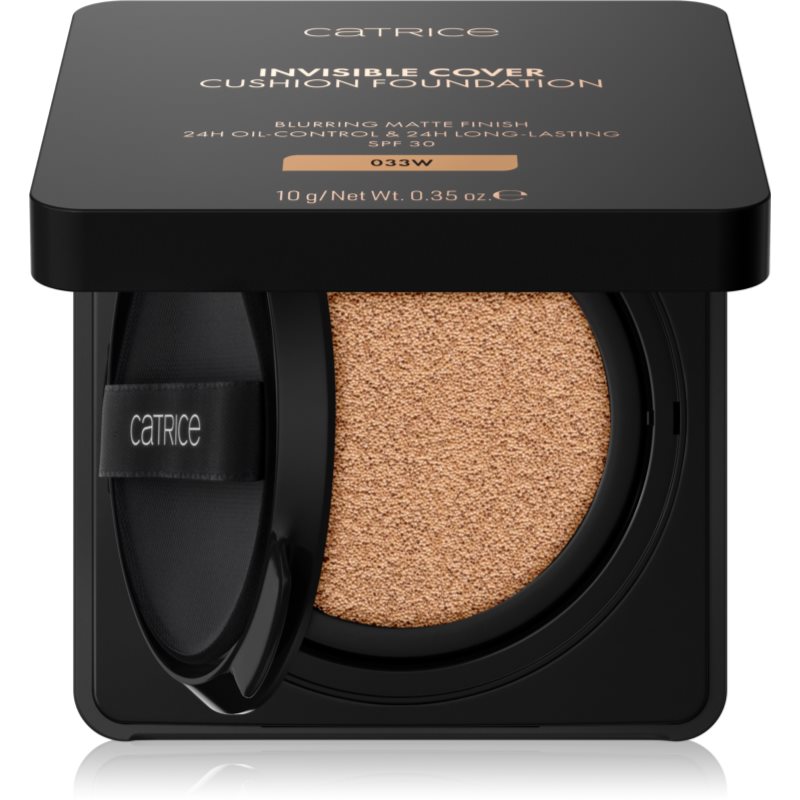 Catrice Invisible Cover Cushion Foundation machiaj matifiant în burete SPF 30 culoare 033W 10 g
