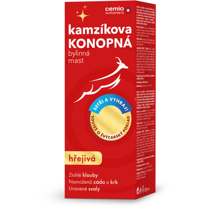 Cemio Kamzík hemp ointment unguent pe bază de plante cu efect termogen 200 ml