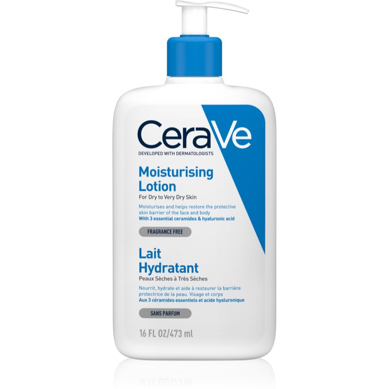 CeraVe Moisturizers Lotion loțiune hidratantă pentru corp și față pentru pielea uscata sau foarte uscata 473 ml