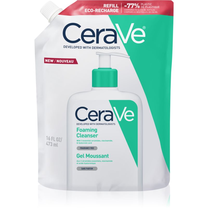 CeraVe Refill Foaming Cleanser gel spumant de curatare pentru piele normala si grasa Refil 473 ml