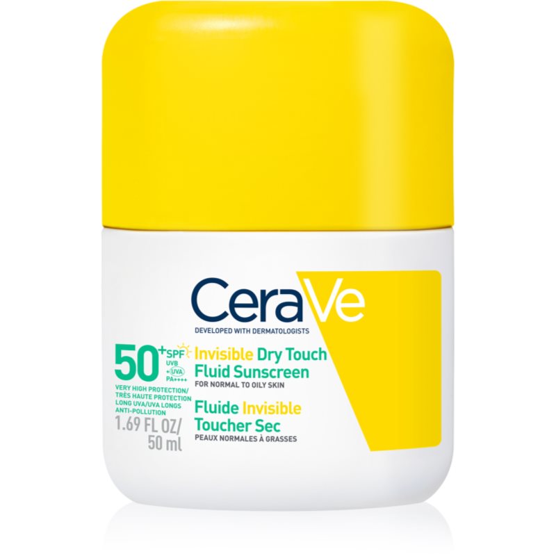 CeraVe Invisible Dry Touch Fluid SPF 50+ protective fluid cu efect matifiant SPF 50+ 50 ml