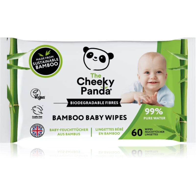 Cheeky Panda Bamboo Baby Wipes șervețele umede pentru copii din bambus 60 buc