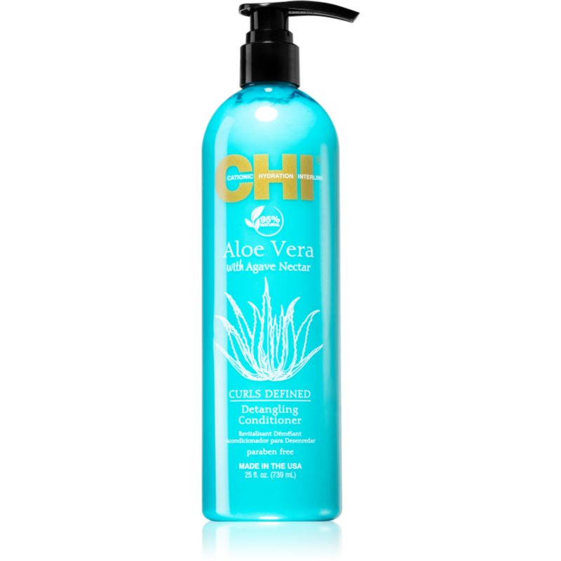 CHI Aloe Vera Detangling balsam pentru restaurare adanca pentru par ondulat si cret 739 ml