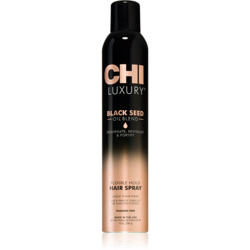 CHI Luxury Black Seed Oil Flexible Hold Hairspray fixativ pentru intarire si o mai buna flexibilitate a parului 284 ml