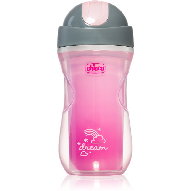 Chicco Sport Pink cană termoizolantă cu pai 14m+ 266 ml