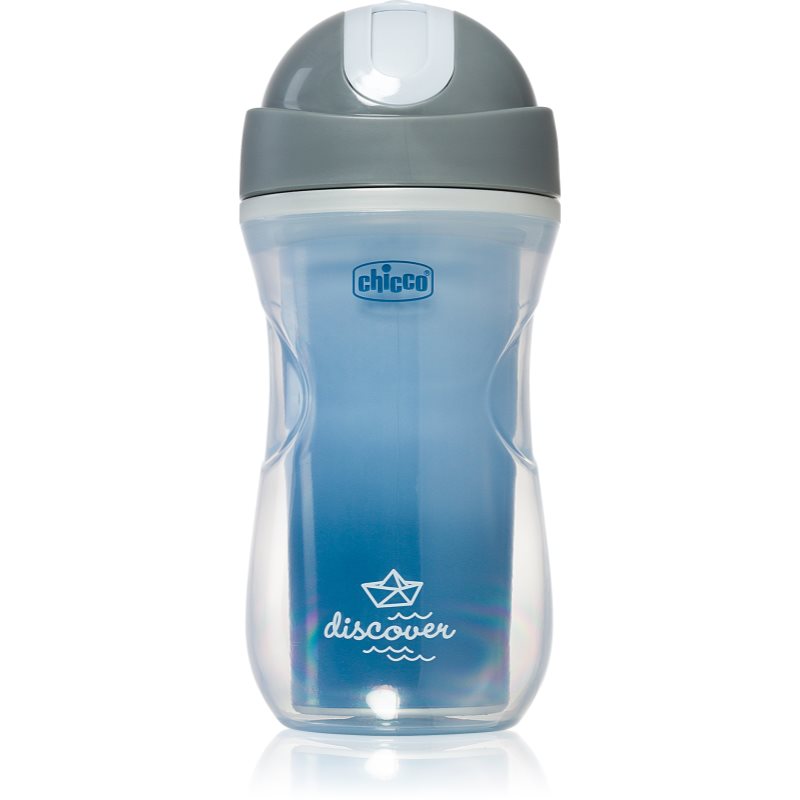 Chicco Sport Blue cană termoizolantă cu pai 14m+ 266 ml