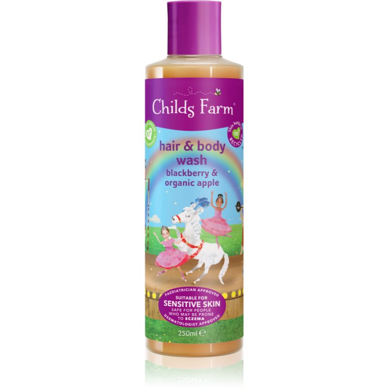 Childs Farm Hair & Body Wash Emulsie de curatare pentru corp și păr Blackberry & Organic Apple 250 ml